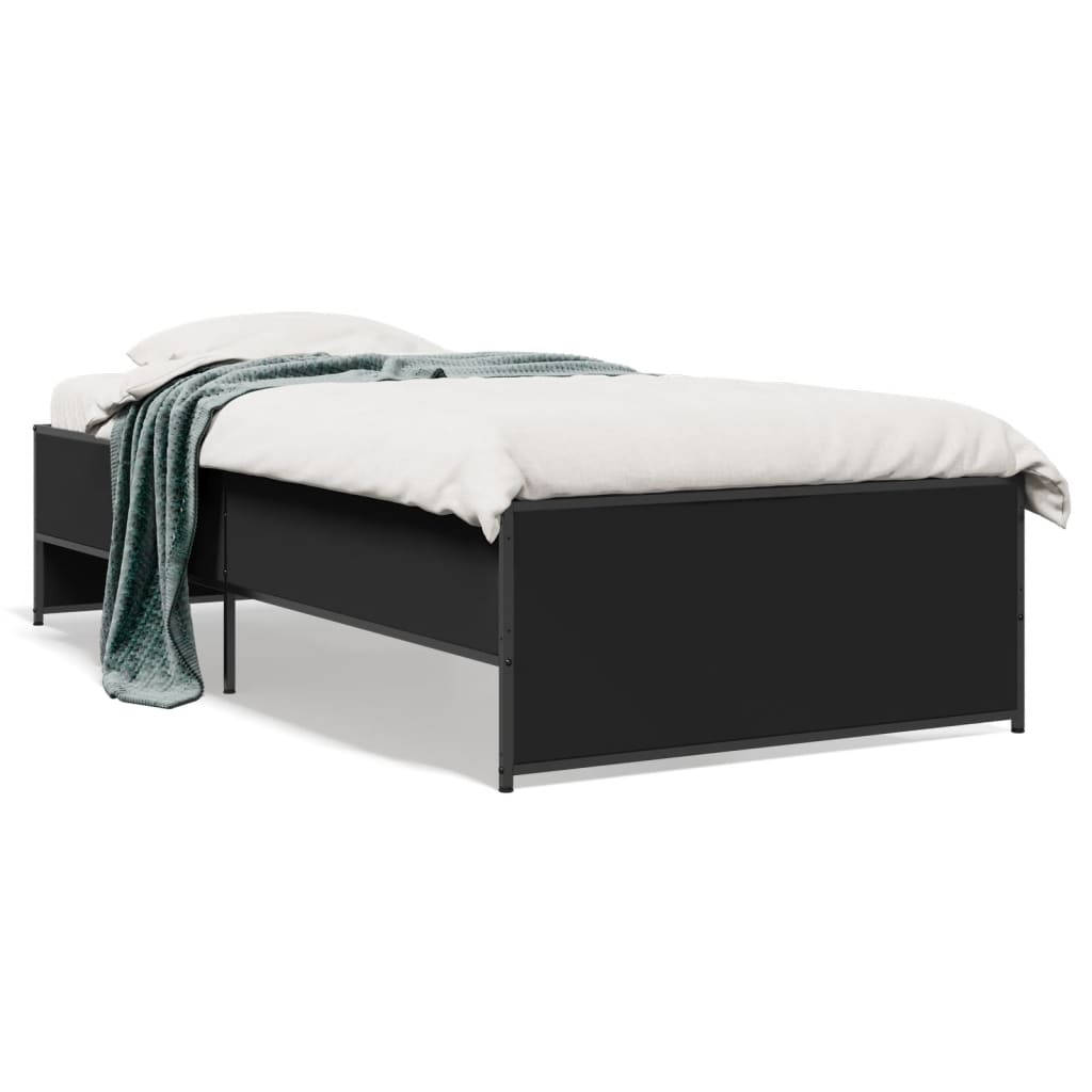 Cadre de lit sans matelas noir 100x200 cm - XIOS