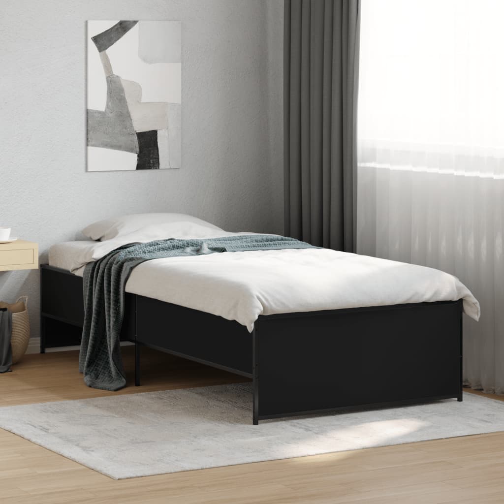 Cadre de lit sans matelas noir 75x190 cm - XIOS