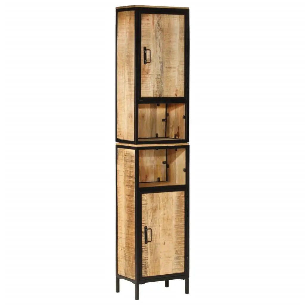 Armoire de salle de bain 40x27x180 cm fer et bois de manguier - XIOS