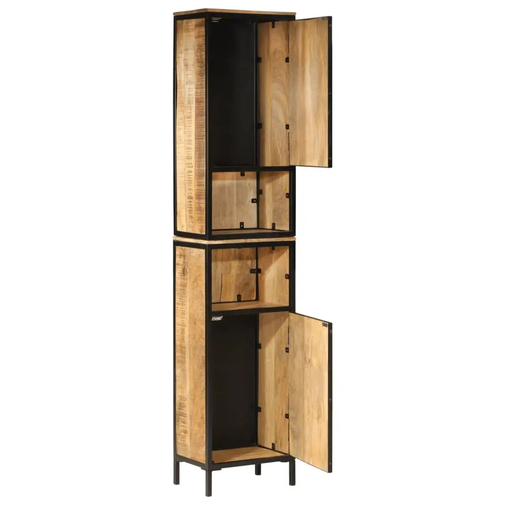Armoire de salle de bain 40x27x180 cm fer et bois de manguier - XIOS
