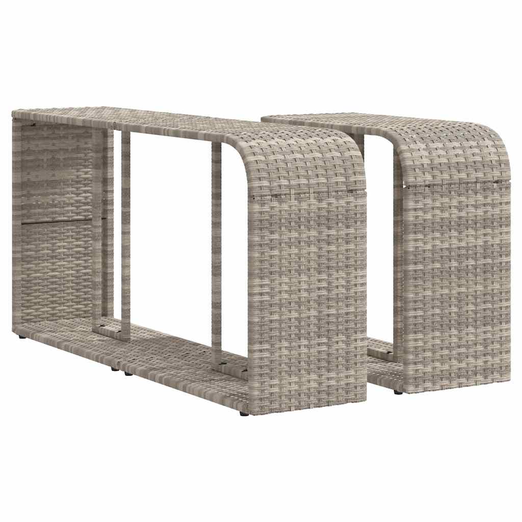 Ensemble de canapé de jardin 10 pcs avec coussins gris résine tressée