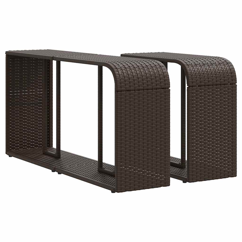 Ensemble de canapé de jardin 10 pcs avec coussins marron résine tressée