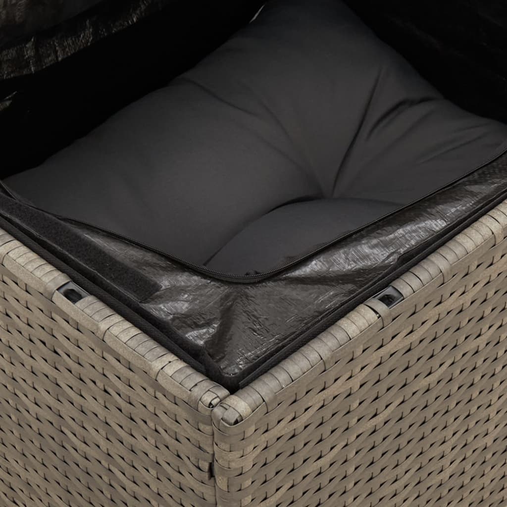 Salon de jardin 6 pcs avec coussins gris résine tressée