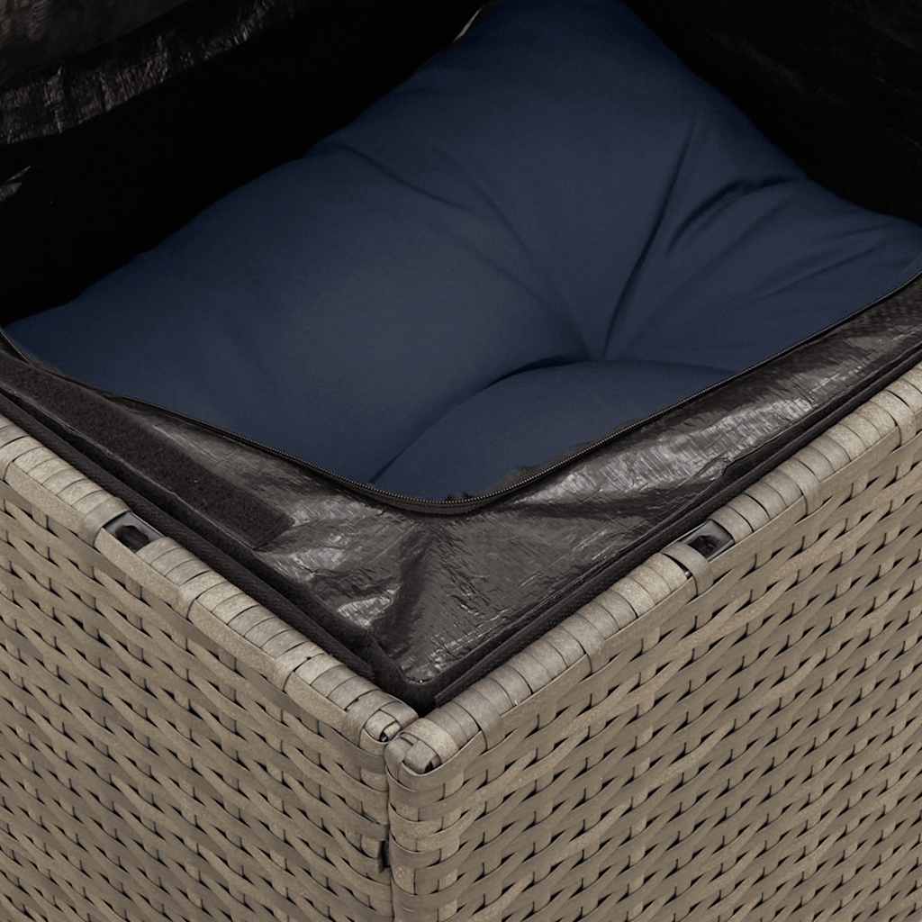 Salon de jardin 10 pcs avec coussins gris résine tressée