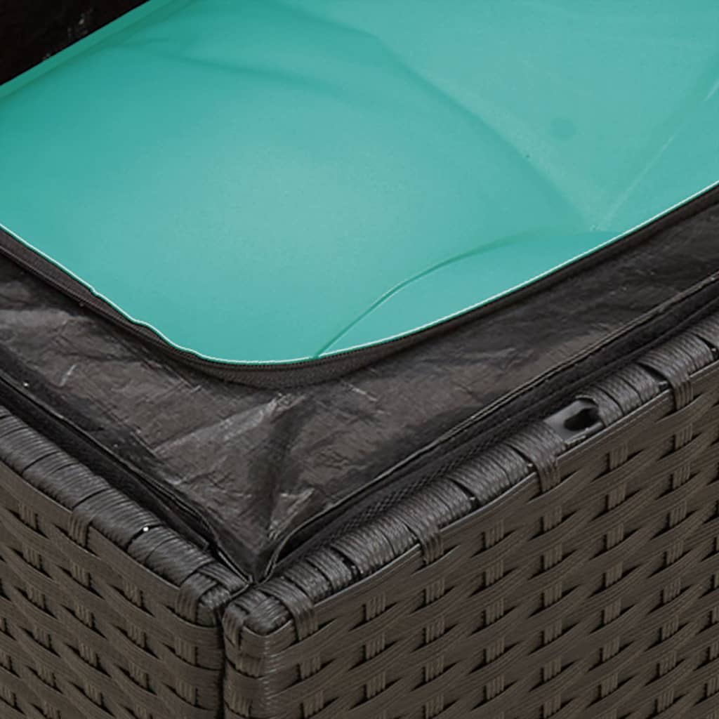 Salon de jardin 10 pcs avec coussins noir résine tressée