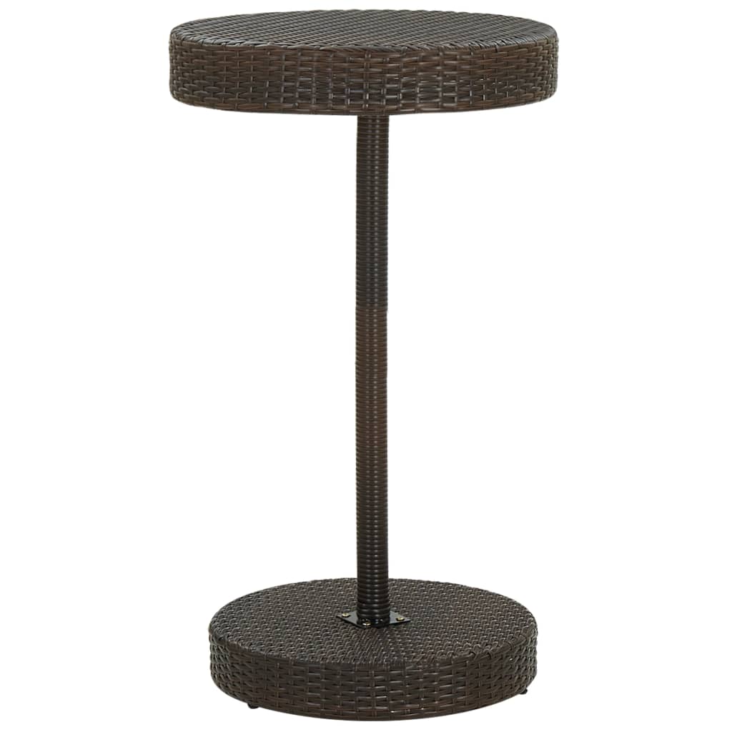 Ensemble de bar de jardin 3 pcs et coussins brun résine tressée