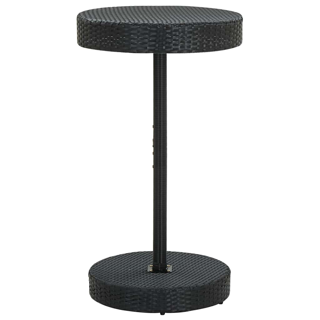Ensemble de bar de jardin 3 pcs avec coussins noir poly rotin