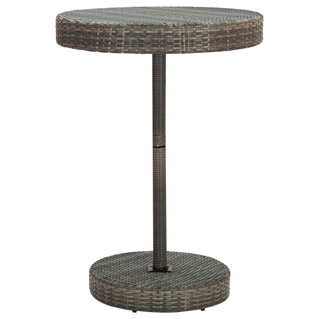 Ensemble de bar de jardin 5 pcs avec coussins gris poly rotin