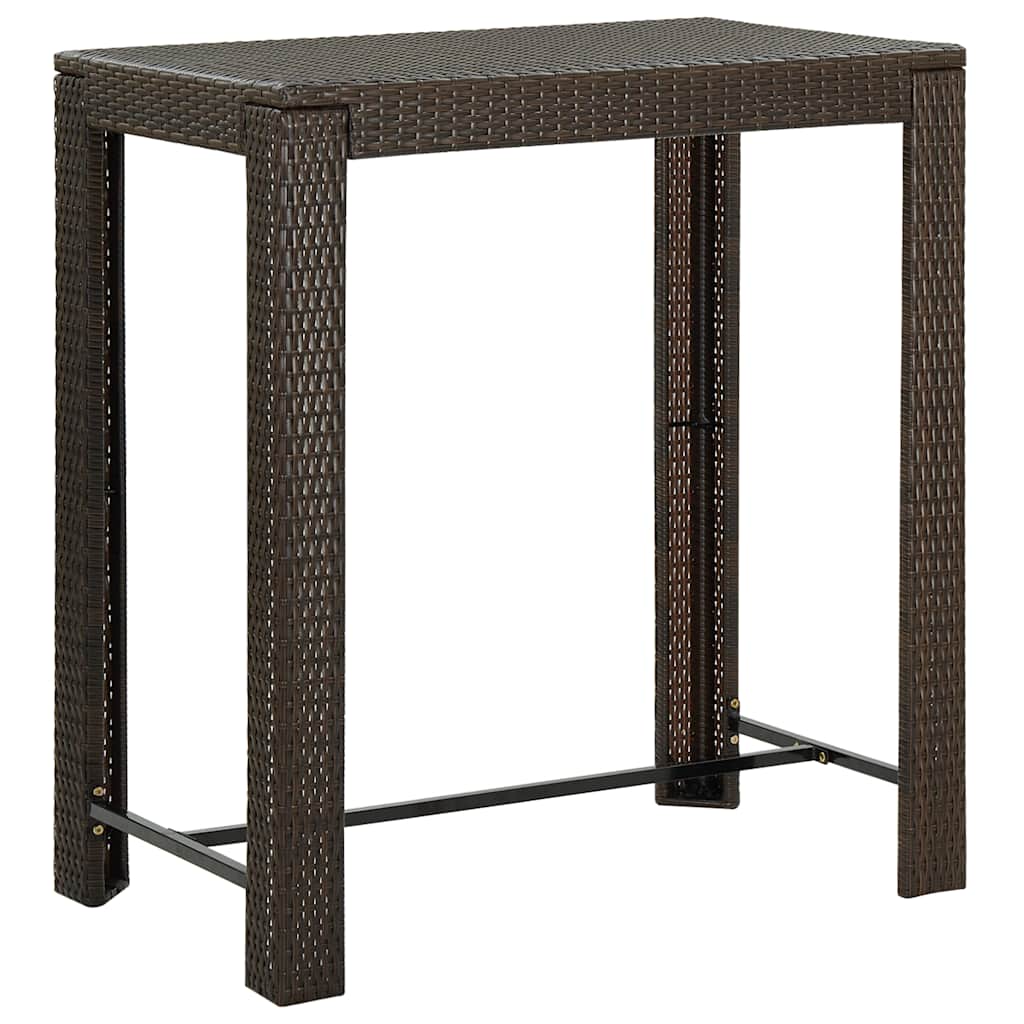 Ensemble de bar de jardin avec coussins 5 pcs marron poly rotin