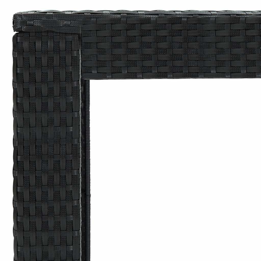 Ensemble de bar de jardin 7 pcs avec coussins noir poly rotin