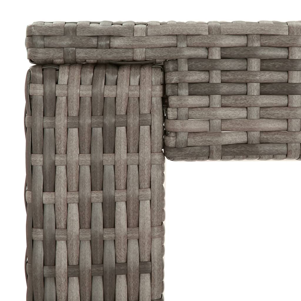 Ensemble de bar de jardin 5 pcs avec coussins gris poly rotin