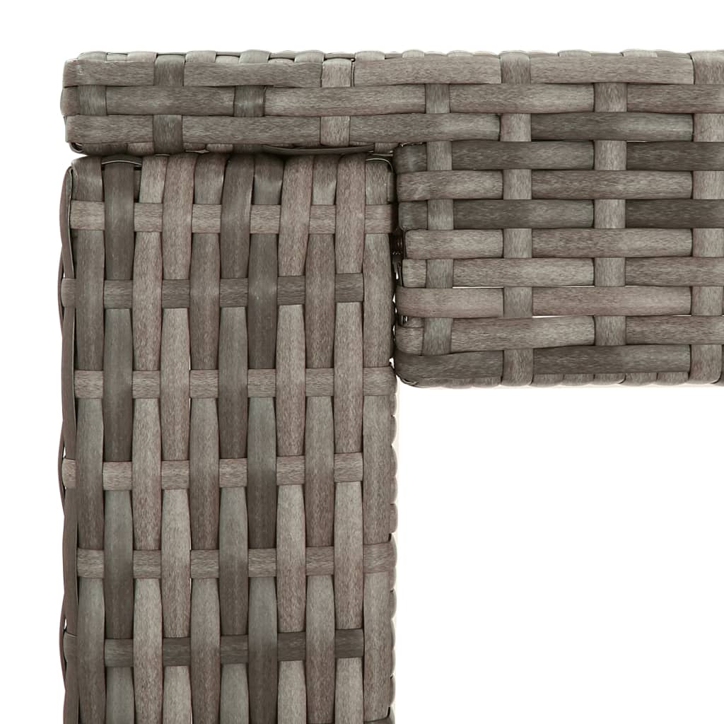 Ensemble de bar de jardin 7 pcs avec coussins gris poly rotin