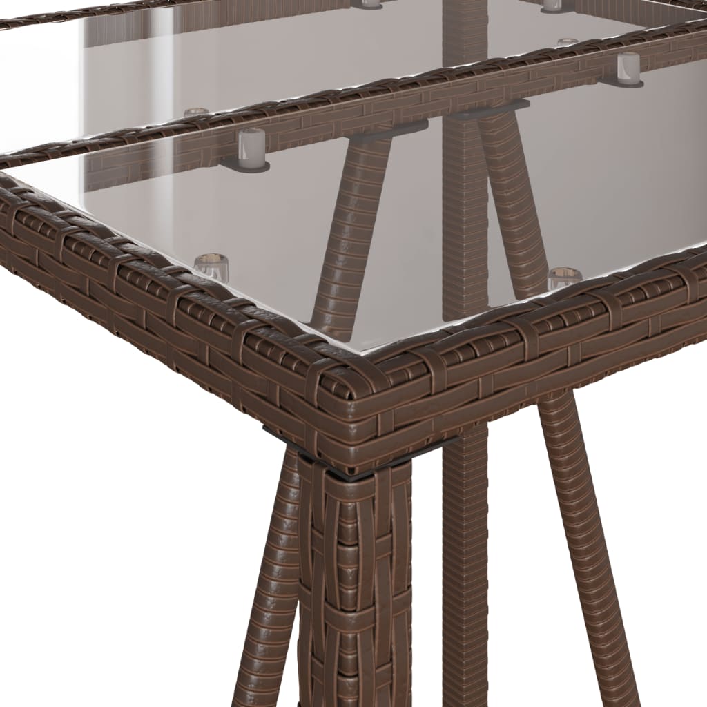Ensemble de bar de jardin avec coussins 5 pcs marron poly rotin