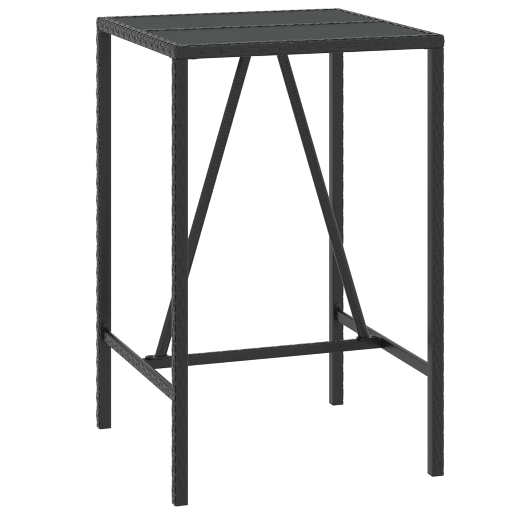 Ensemble de bar de jardin 5 pcs avec coussins noir poly rotin