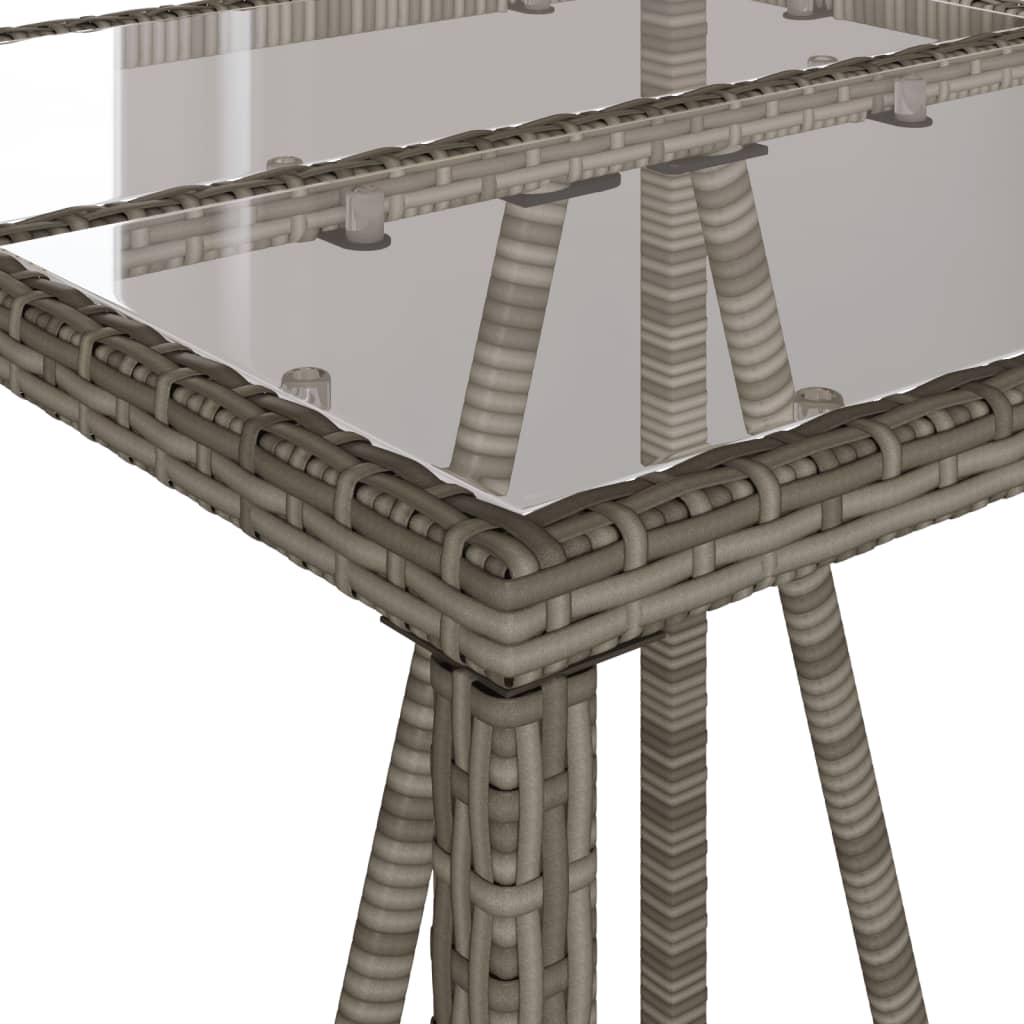Ensemble de bar de jardin 5 pcs avec coussins gris poly rotin