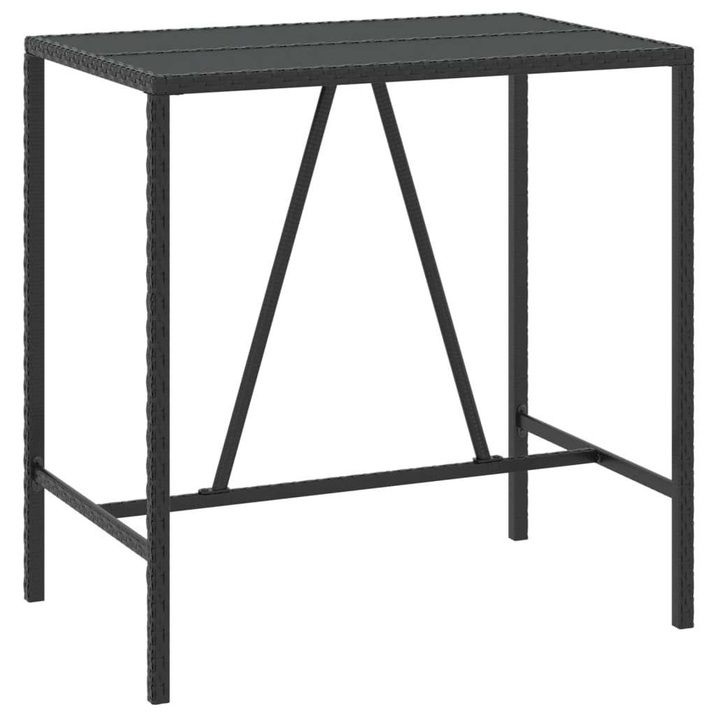Ensemble de bar de jardin 5 pcs avec coussins noir poly rotin