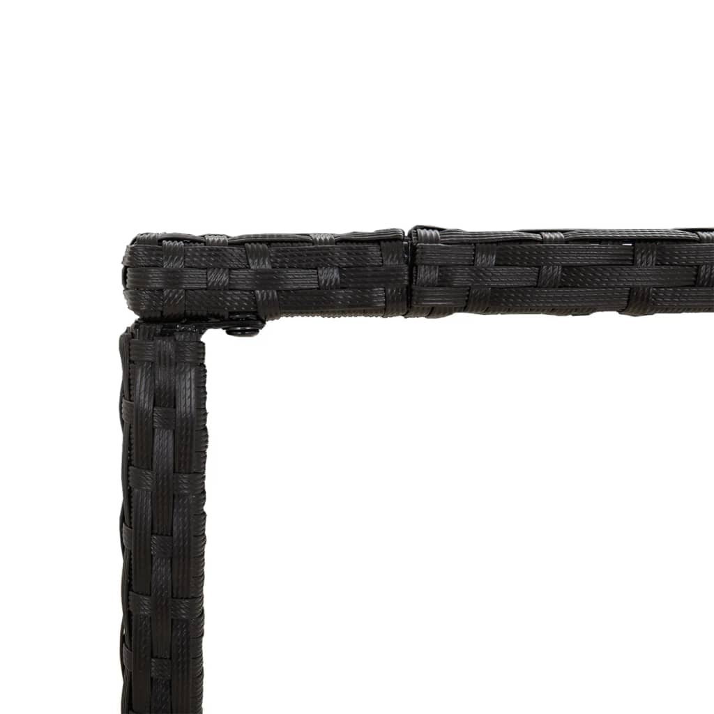 Ensemble de bar de jardin 7 pcs avec coussins noir poly rotin