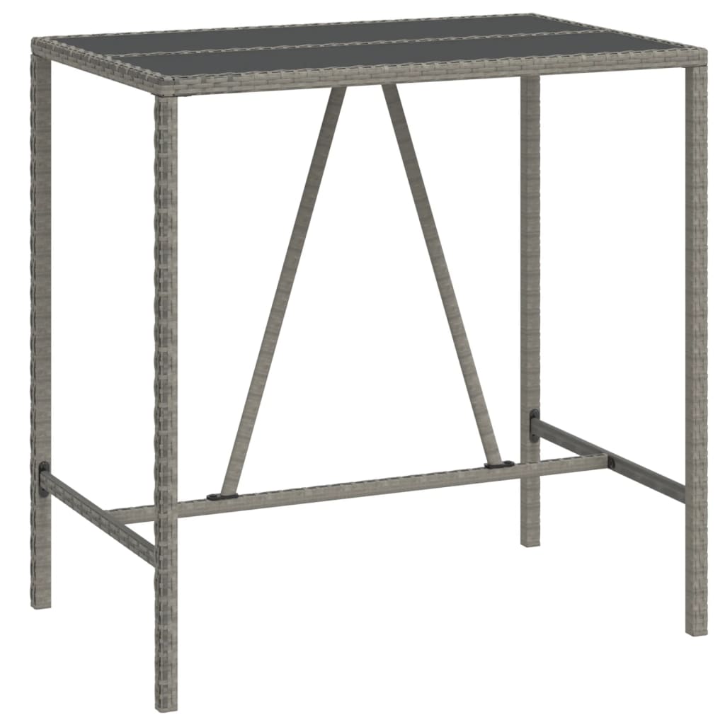Ensemble de bar de jardin 5 pcs avec coussins gris poly rotin