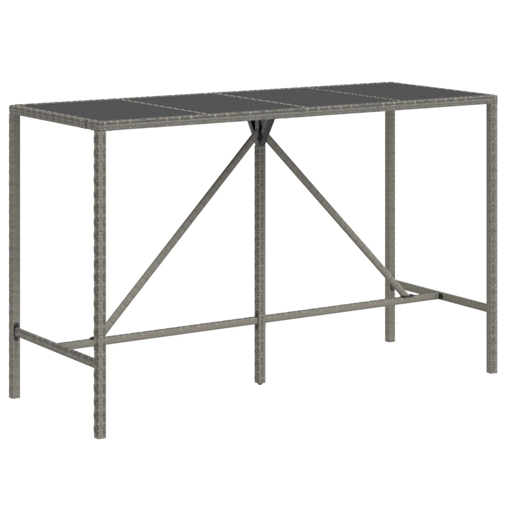 Ensemble de bar de jardin 7 pcs avec coussins gris poly rotin