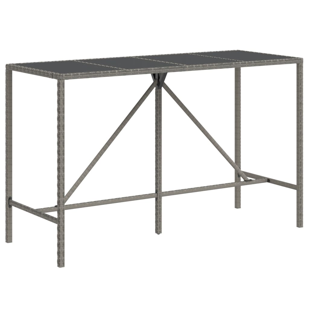 Ensemble de bar de jardin 9 pcs avec coussins gris poly rotin