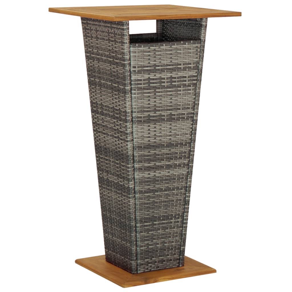 Ensemble de bar de jardin 5 pcs avec coussins gris poly rotin