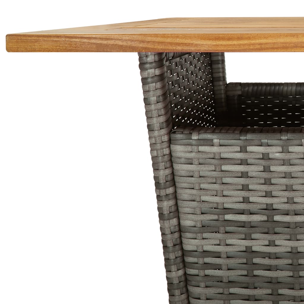 Ensemble de bar de jardin 3 pcs et coussins gris résine tressée