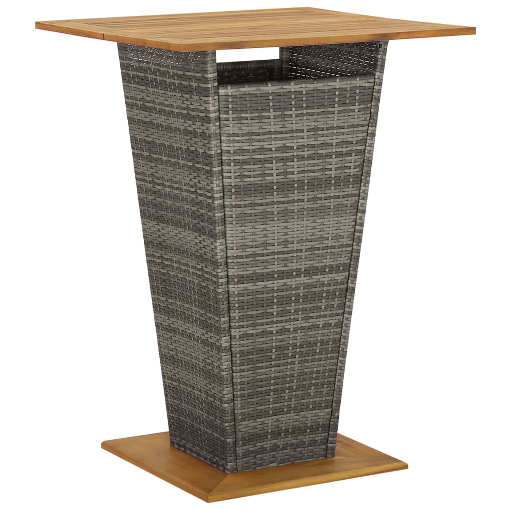 Ensemble de bar de jardin 5 pcs avec coussins gris poly rotin