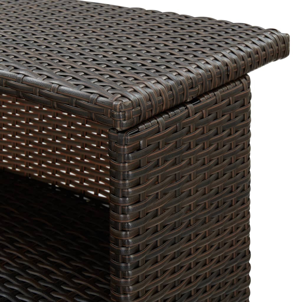Ensemble de bar de jardin 3 pcs et coussins brun résine tressée