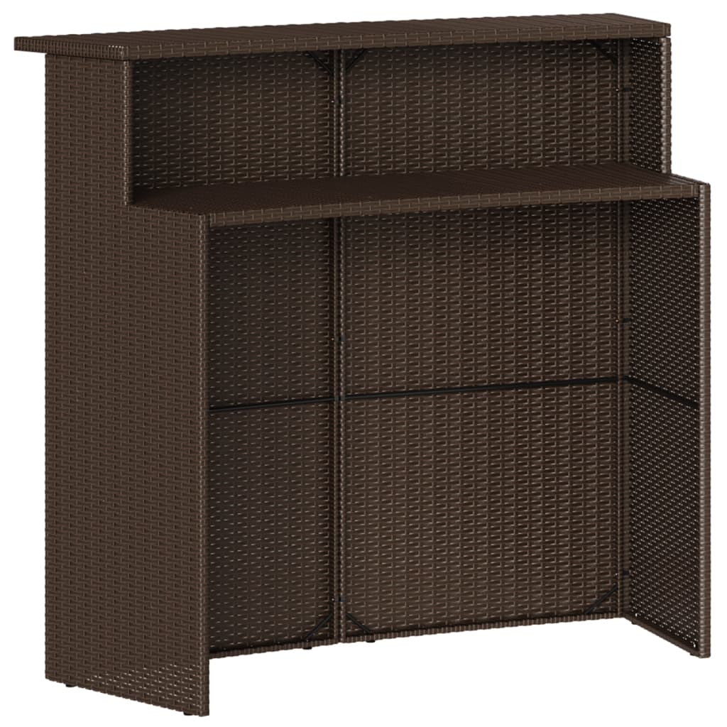 Ensemble de bar de jardin avec coussins 5 pcs marron poly rotin
