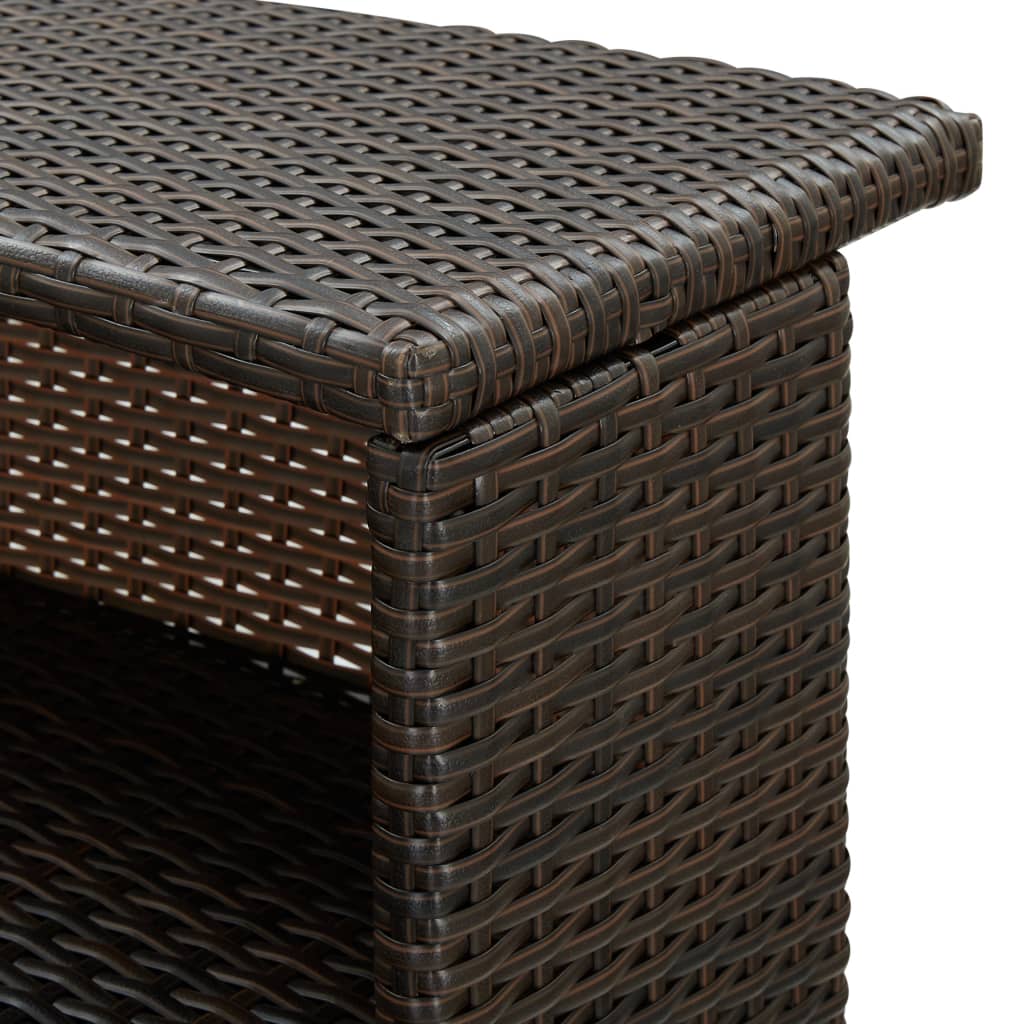 Ensemble de bar de jardin avec coussins 5 pcs marron poly rotin