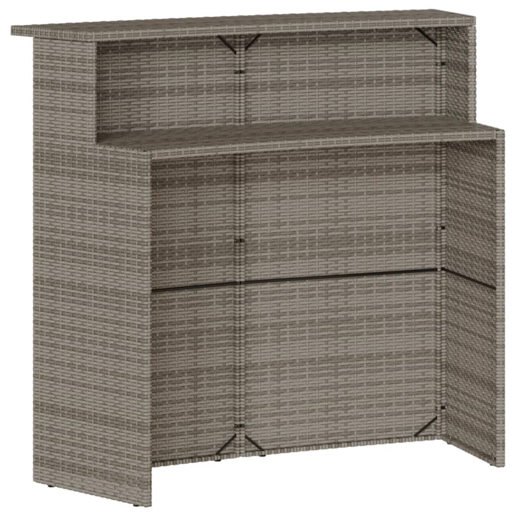 Ensemble de bar de jardin 5 pcs avec coussins gris poly rotin