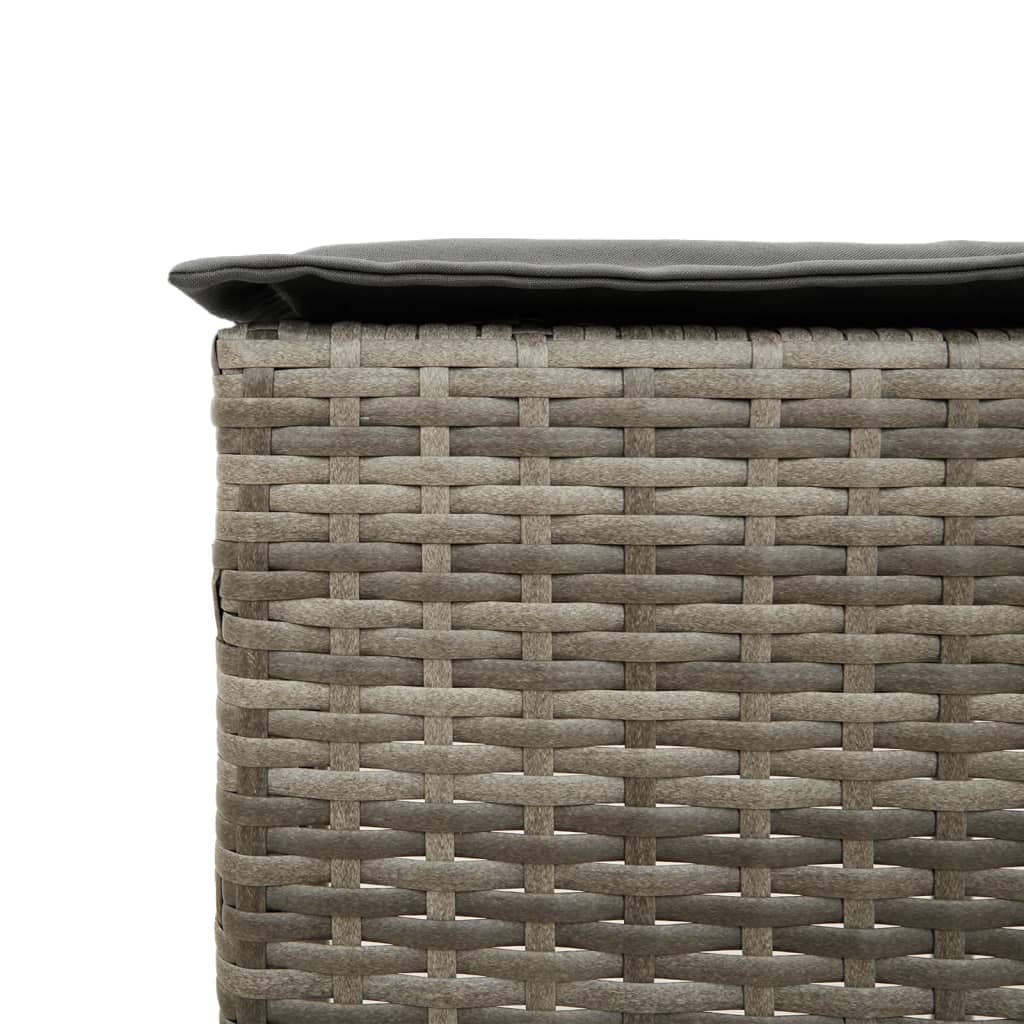 Ensemble de bar de jardin 5 pcs avec coussins gris poly rotin