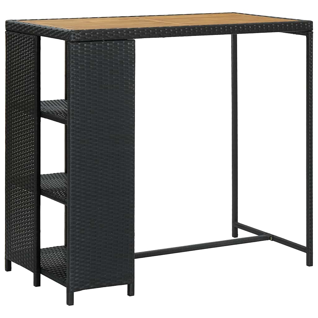 Ensemble de bar de jardin 5 pcs avec coussins noir poly rotin