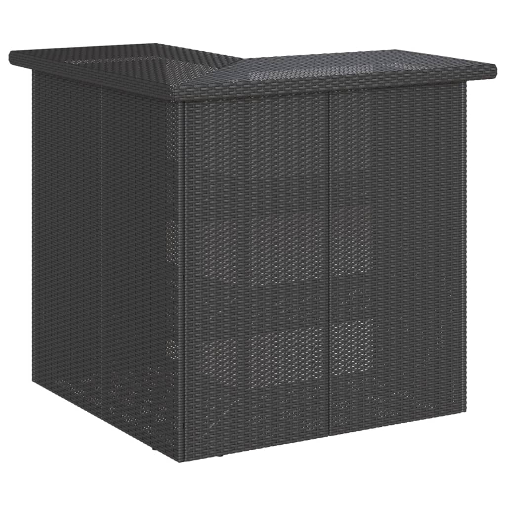 Ensemble de bar de jardin 5 pcs avec coussins noir poly rotin