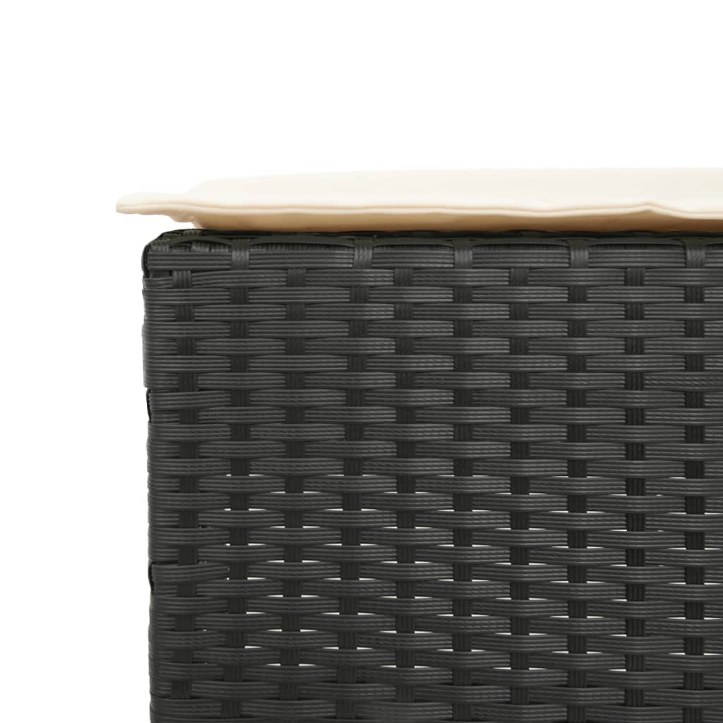Ensemble de bar de jardin 5 pcs avec coussins noir poly rotin