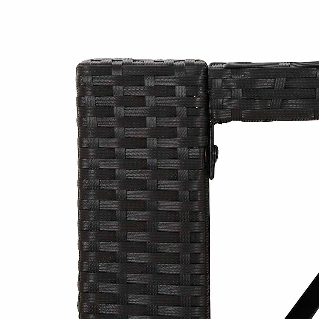 Ensemble de bar de jardin 7 pcs avec coussins noir poly rotin