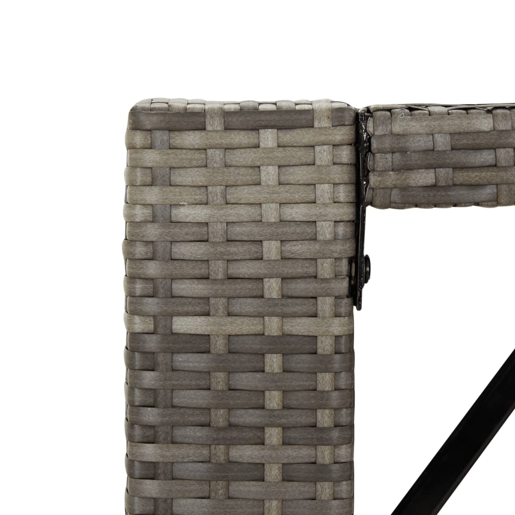 Ensemble de bar de jardin 7 pcs avec coussins gris poly rotin