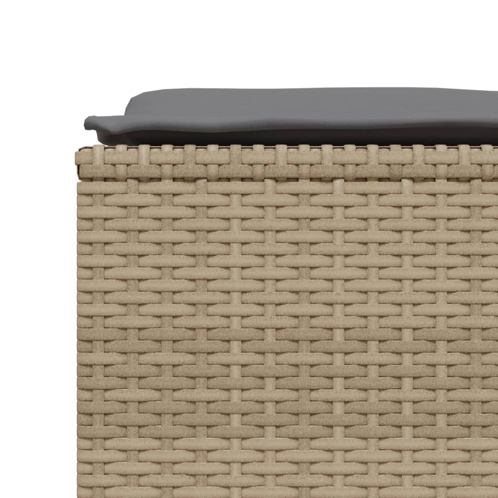 Salon de jardin avec coussins 5 pcs beige résine tressée