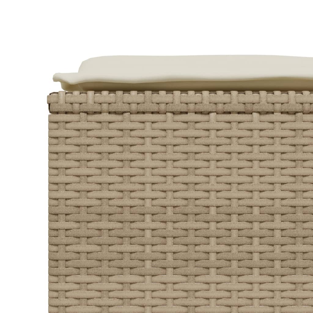 Salon de jardin avec coussins 5 pcs beige résine tressée