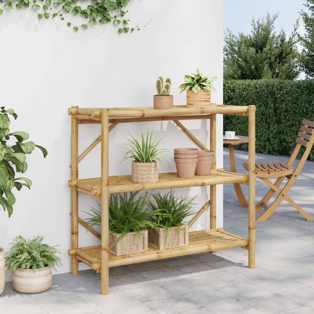 Étagère à 3 niveaux 100x40x90 cm bambou - XIOS