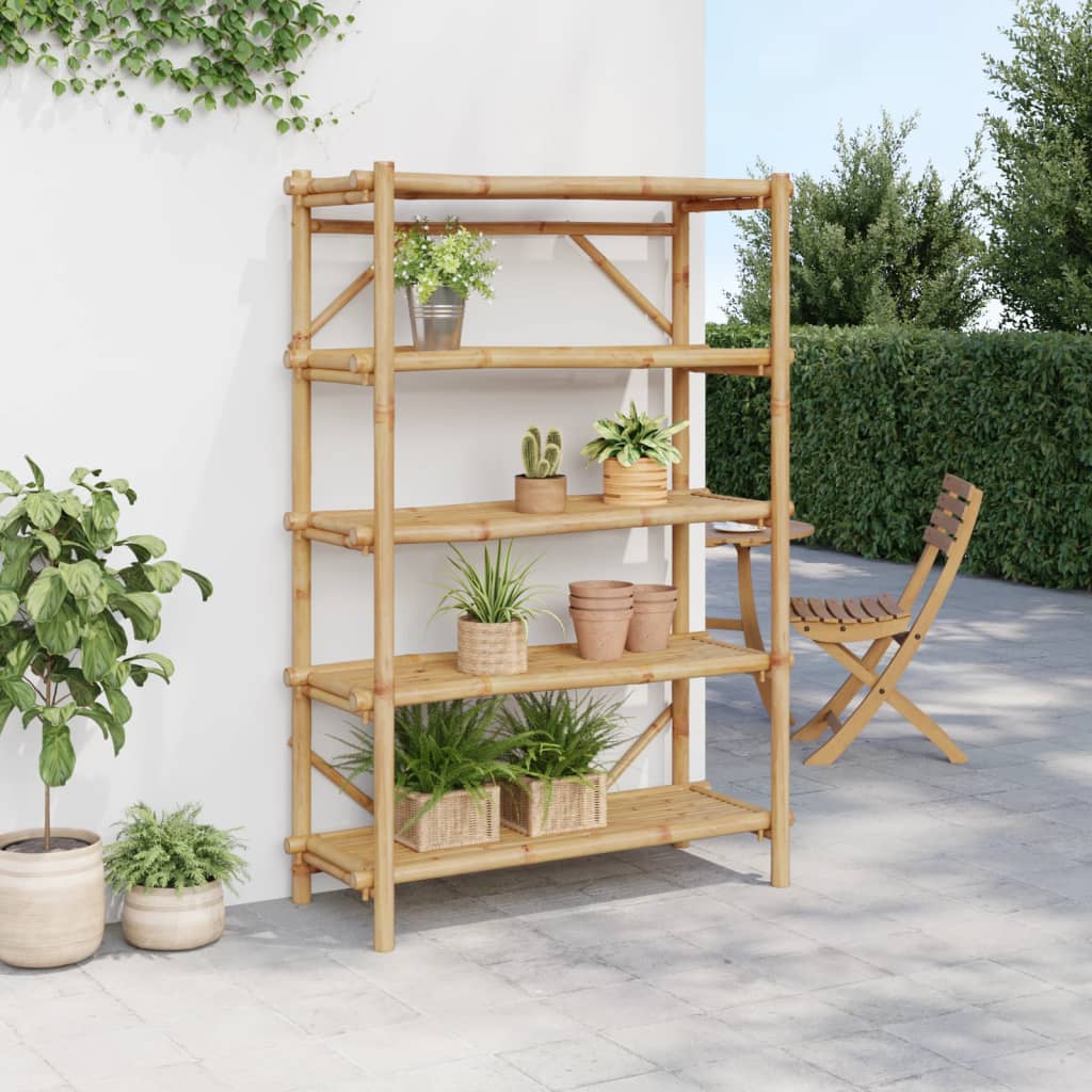 Étagère à 5 niveaux 100x40x150 cm bambou - XIOS