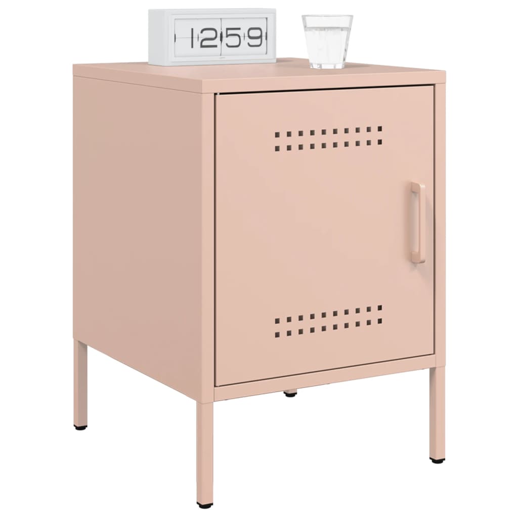 Tables de chevet 2 pcs rose 36x39x50,5 cm acier - XIOS