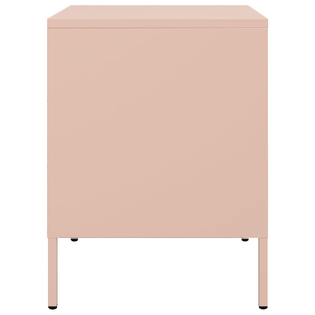 Tables de chevet 2 pcs rose 36x39x50,5 cm acier - XIOS