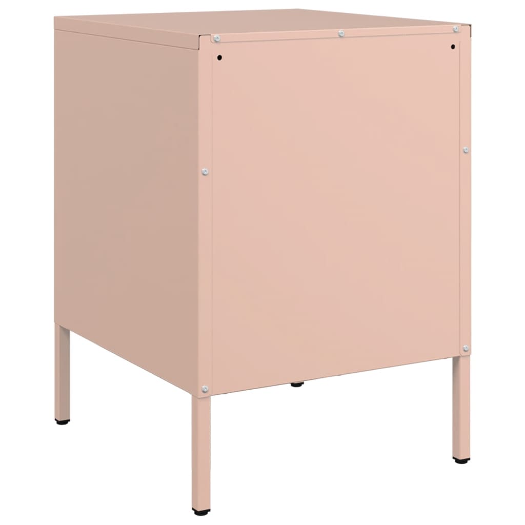 Tables de chevet 2 pcs rose 36x39x50,5 cm acier - XIOS