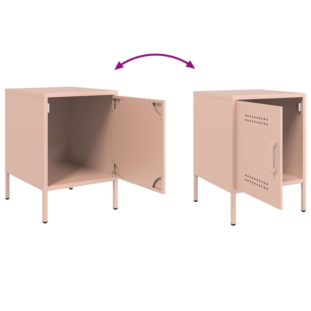 Tables de chevet 2 pcs rose 36x39x50,5 cm acier - XIOS