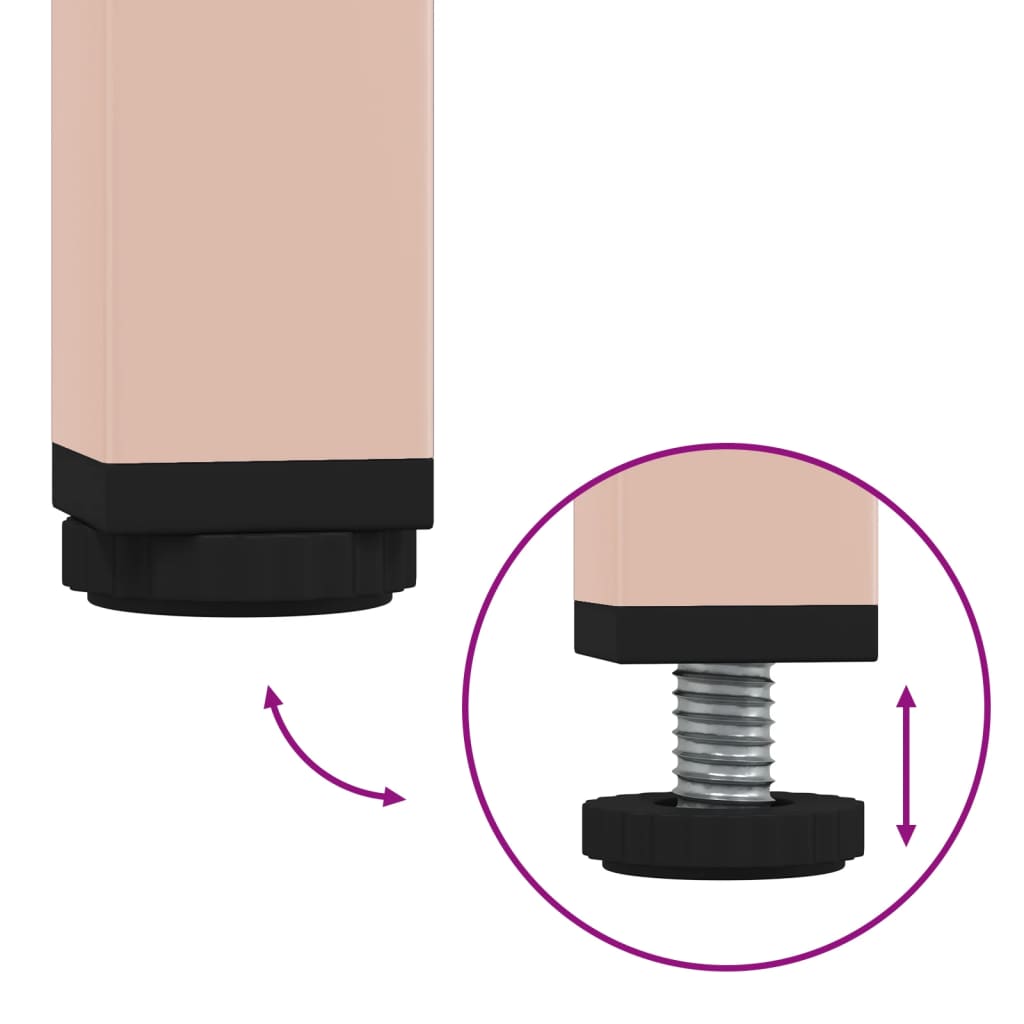 Tables de chevet 2 pcs rose 36x39x50,5 cm acier - XIOS