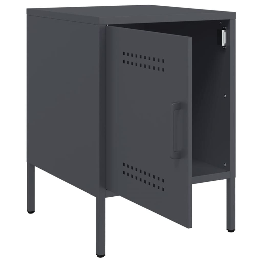 Tables de chevet 2 pcs anthracite 36x39x50,5 cm acier