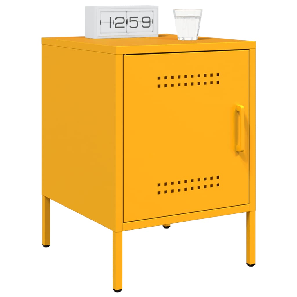 Table de chevet jaune moutarde 36x39x50,5 cm acier - XIOS