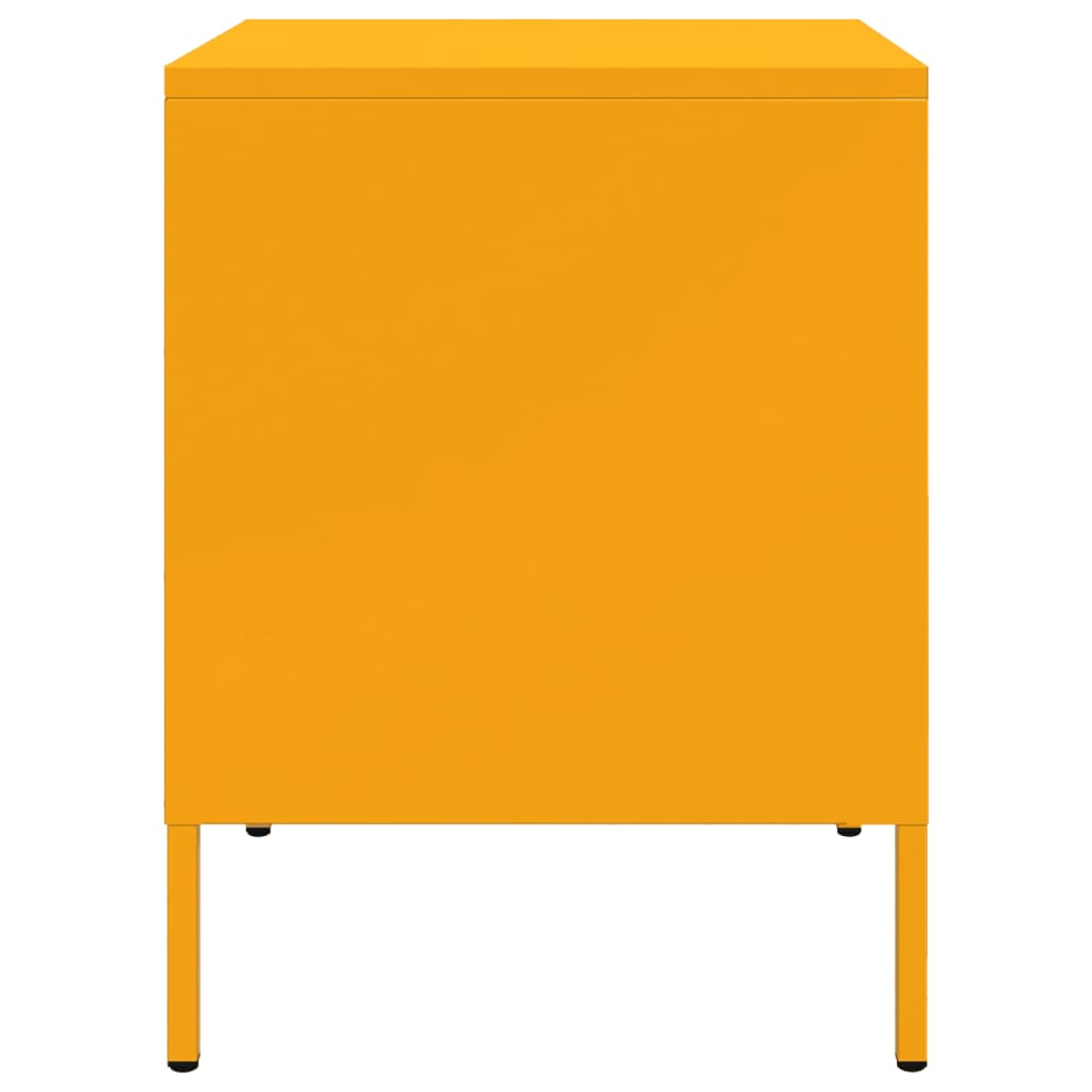 Table de chevet jaune moutarde 36x39x50,5 cm acier - XIOS