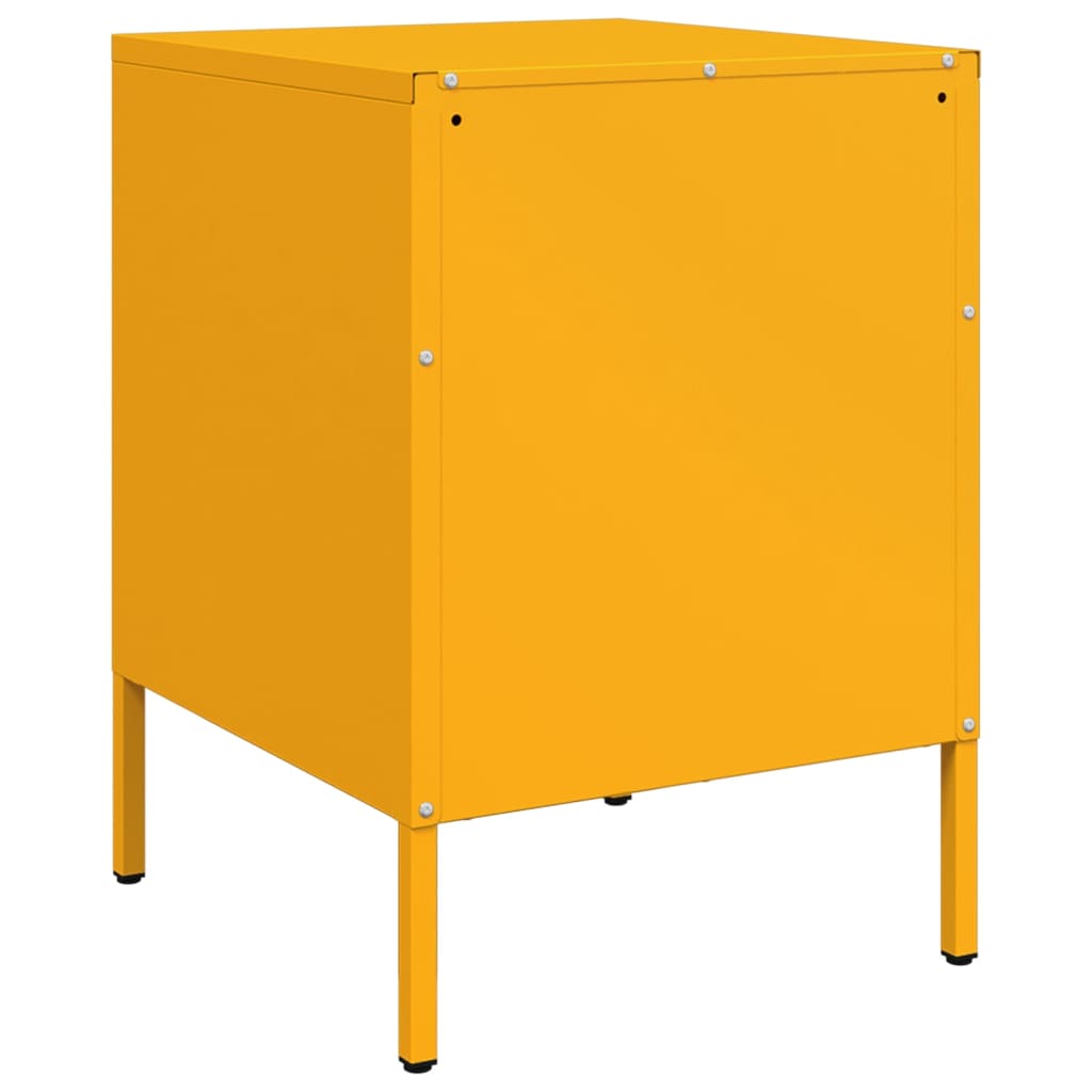 Table de chevet jaune moutarde 36x39x50,5 cm acier - XIOS